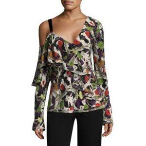Jason Wu Silk Floral Asymetric Blouse
